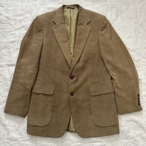 Vintage Tan Corduroy Blazer 100% Cotton Sport Jacket Academia Preppy Mens 42 L
